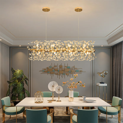Lustre sphérique en cristal, style contemporain
