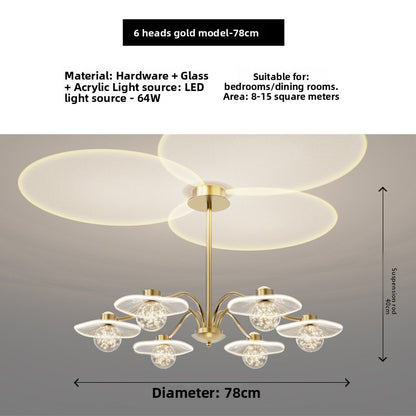 Lustre moderne minimaliste à 6 lumières
