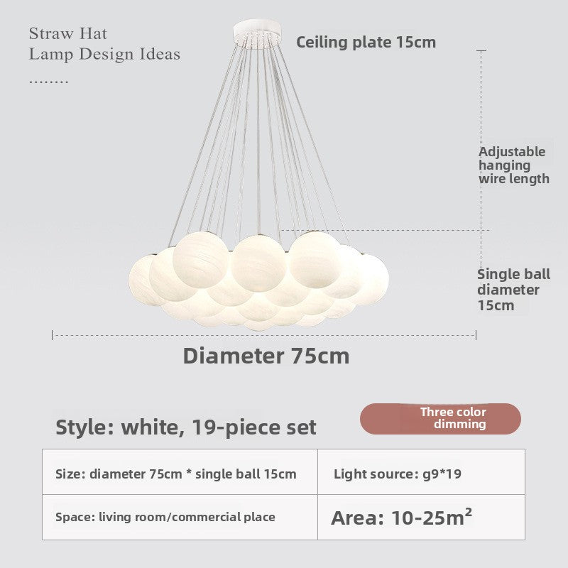 Lustre LED à globes, inspiration lune et planètes