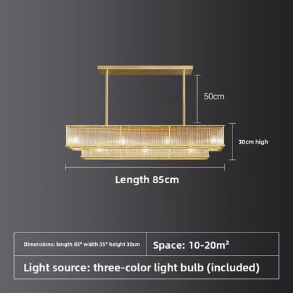 Lustre contemporain à cristaux et tiges de verre