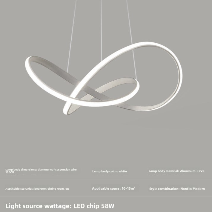 Suspension LED géométrique en métal blanc
