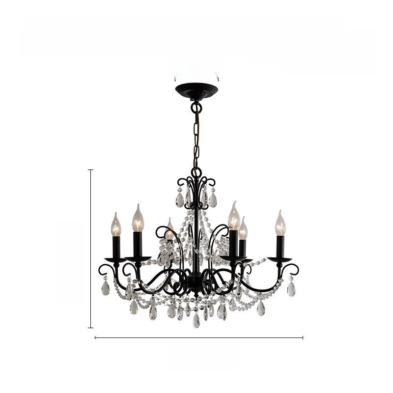 Lustre rétro à cristaux et éclairage LED