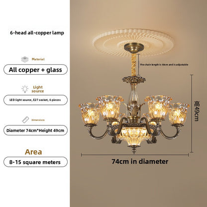 Lustre rétro en cuivre et verre