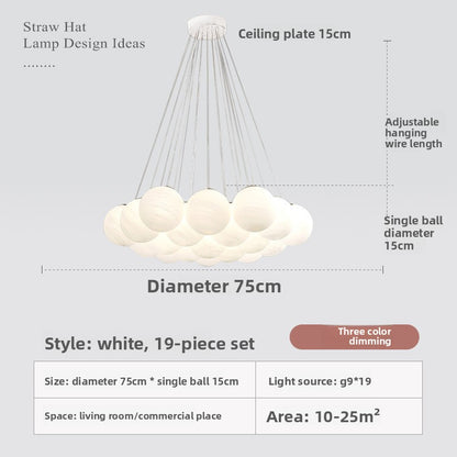 Lustre LED à globes, inspiration lune et planètes