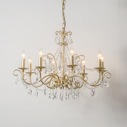 Lustre rétro à cristaux et éclairage LED