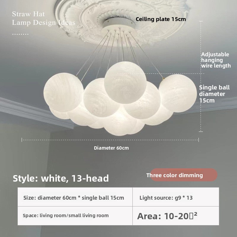 Lustre LED à globes, inspiration lune et planètes