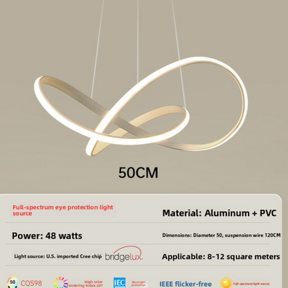 Suspension LED géométrique en métal blanc