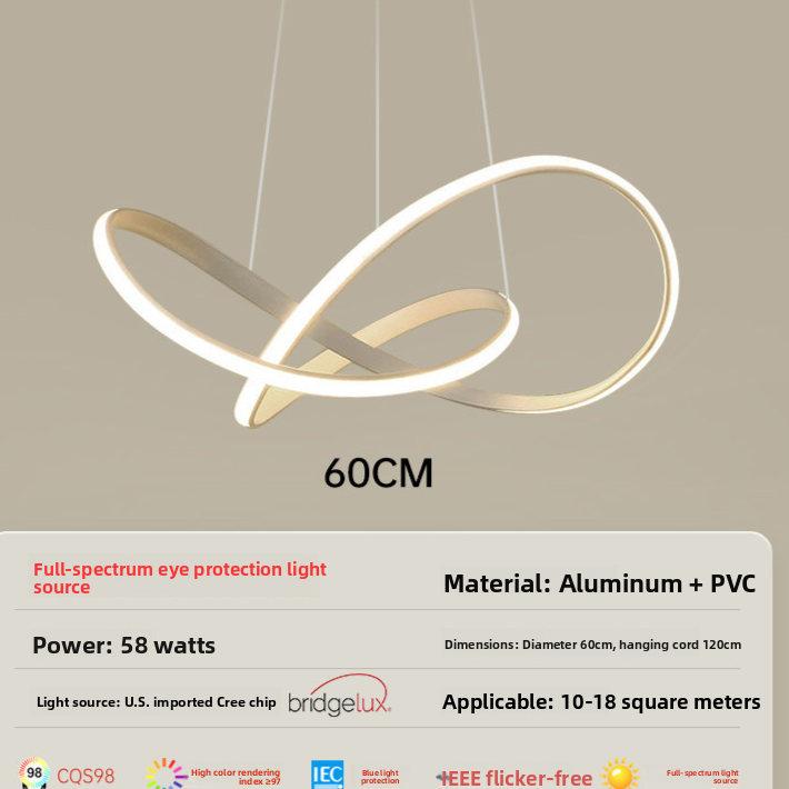 Suspension LED géométrique en métal blanc